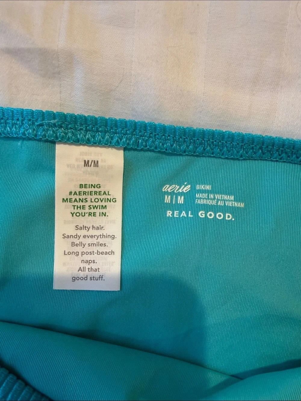aerie Teal Ribbed Triangle Bikini Set
